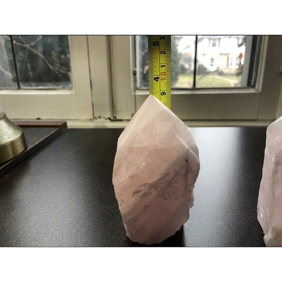Pink Rose Quartz Tower Set Healing Love Stones Crystals Recharge Chakras 11 13oz - Picture 8 of 16
